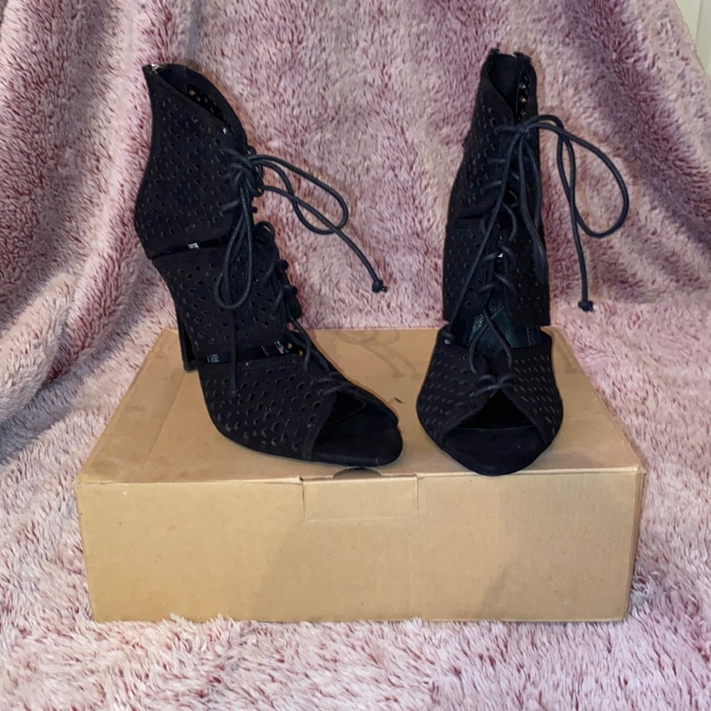 Zara Black Cage Heels